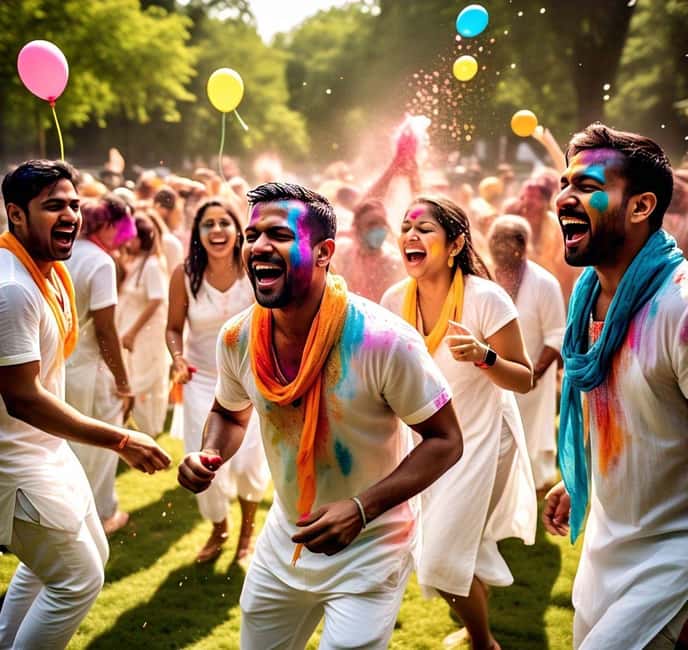 4 March - Enjoy Holi (Color Festival) w/ Local Delhi Family - Color play in the apartment park: powder, balloons, and toy water guns