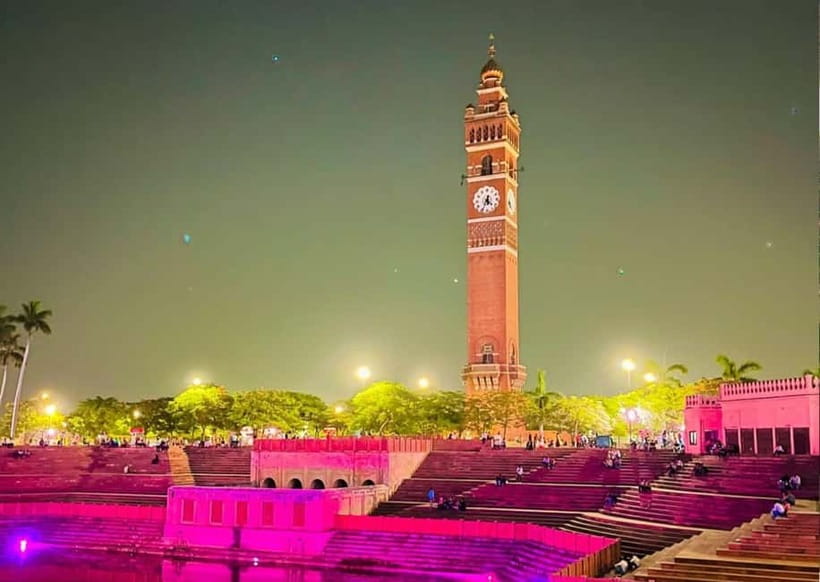 Exploring Lucknow in Nightlights: Guided Tour by Foot - Bada Imambada at night: illuminated architecture you can actually read