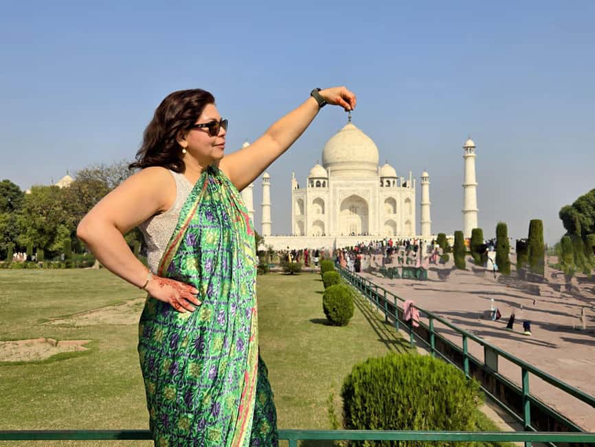 From Delhi: Private Agra & Taj Mahal Tour with 5 <em> Lunch – Door-to-Door Drive From Delhi: The Real Start of Your Agra Day’ /><br />
This is the kind of day trip that starts with less stress than you expect. Your driver picks you up from your hotel or the main porch/reception area in and around Delhi, Noida, Gurugram, Faridabad, and also Ghaziabad. If you start from the airport, the driver waits in front of gate number 4 of the International arrival area of Terminal 3, with your name on a page.</p>
<p><p>Then you drive straight to Agra in a private AC car—about 3 to 3.5 hours. There is a halfway stop for refreshments along the way, which matters on a long day because you arrive ready to focus instead of grumpy and dehydrated.</p>
</p>
<p><p>A small but smart detail: water bottles are included during the tour. It sounds minor until you are standing outside in Agra heat or humidity, watching the clock while you try to find a bottle. You already have one.</p>
</p>
<div style="margin: 20px 0; padding: 15px 0;"><p>You can also read our reviews of more private tours in New Delhi</p><ul style="margin: 10px 0; padding: 0; list-style: none;"><li style="margin: 0 0 10px 0; padding: 0 0 10px 0; border-bottom: 1px solid #eee; display: flex; align-items: flex-start; gap: 12px; line-height: 1.4;"><a href="https://guidemyindia.com/delhi-old-and-new-delhi-private-full-or-half-day-tour/" aria-hidden="true" tabindex="-1"><img decoding="async" style="width: 80px; height: 60px; object-fit: cover; border-radius: 4px; flex-shrink: 0;" src="https://a.guidemyindia.com/wp-content/uploads/delhi-old-and-new-delhi-private-full-or-half-day-tour-150x150.jpg" alt="" loading="lazy"></a><div><a href="https://guidemyindia.com/delhi-old-and-new-delhi-private-full-or-half-day-tour/">Delhi: Old and New Delhi Private Full or Half-Day Tour</a><br><span style="font-size: 0.82em; color: #555; margin-top: 2px;"><span style="color: #f5a623;">★</span> 4.9 · 3,776 reviews</span></div></li><li style="margin: 0 0 10px 0; padding: 0 0 10px 0; border-bottom: 1px solid #eee; display: flex; align-items: flex-start; gap: 12px; line-height: 1.4;"><a href="https://guidemyindia.com/from-delhi-taj-mahal-agra-private-day-trip-with-transfers/" aria-hidden="true" tabindex="-1"><img decoding="async" style="width: 80px; height: 60px; object-fit: cover; border-radius: 4px; flex-shrink: 0;" src="https://a.guidemyindia.com/wp-content/uploads/from-delhi-taj-mahal-agra-private-day-trip-with-transfers-150x150.jpg" alt="" loading="lazy"></a><div><a href="https://guidemyindia.com/from-delhi-taj-mahal-agra-private-day-trip-with-transfers/">From Delhi: Taj Mahal & Agra Private Day Trip with Transfers</a><br><span style="font-size: 0.82em; color: #555; margin-top: 2px;"><span style="color: #f5a623;">★</span> 4.9 · 3,181 reviews</span></div></li><li style="margin: 0; padding: 0; border-bottom: none; display: flex; align-items: flex-start; gap: 12px; line-height: 1.4;"><a href="https://guidemyindia.com/delhi-private-old-new-delhi-guided-half-or-full-day-tour/" aria-hidden="true" tabindex="-1"><img decoding="async" style="width: 80px; height: 60px; object-fit: cover; border-radius: 4px; flex-shrink: 0;" src="https://a.guidemyindia.com/wp-content/uploads/delhi-private-old-new-delhi-guided-half-or-full-day-tour-150x150.jpg" alt="" loading="lazy"></a><div><a href="https://guidemyindia.com/delhi-private-old-new-delhi-guided-half-or-full-day-tour/">Delhi: Private Old & New Delhi Guided Half- or Full-Day Tour</a><br><span style="font-size: 0.82em; color: #555; margin-top: 2px;"><span style="color: #f5a623;">★</span> 4.9 · 2,309 reviews</span></div></li></ul></div><h3 id="what-to-expect-on-the-drive">What to expect on the drive</h3>
<p>You are not doing multiple transfers. It is one car, one driver, and you stay with the same team for the whole day—plus you get drop-off back to your chosen location in the Delhi area.</p>
<p><p>If you want the day to feel smooth, this setup is a big win. Agra is not far on a map, but traffic can turn “one day” into “mostly commuting” if you are not careful. A private car helps you stay on schedule.</p>
</p>
<h2 id="taj-mahal-with-skip-the-queue-access-how-the-visit-actually-feels">Taj Mahal With Skip-the-Queue Access: How the Visit Actually Feels</h2>
<p><img width="867" height="650" decoding="async" src=