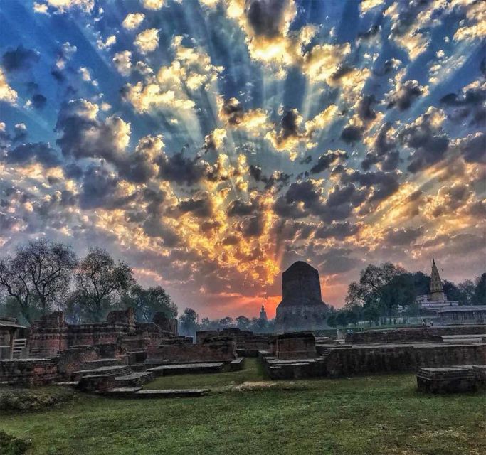 From Varasani: Private Half Day Tour to Sarnath - Dhameka Stupa: the first-sermon storytelling moment