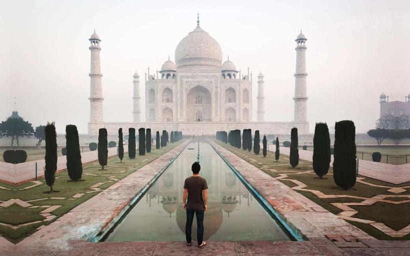 Full-Day Tour of Agra with Sunrise & Sunset at Taj Mahal - Mehtab Bagh at sunset: the across-the-river Taj moment