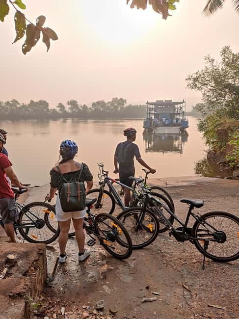 Goa: Chorao Island E-Bike guided Tour veg breakfast included - Guided ferry hops to Chorao: Pomburpa to island time