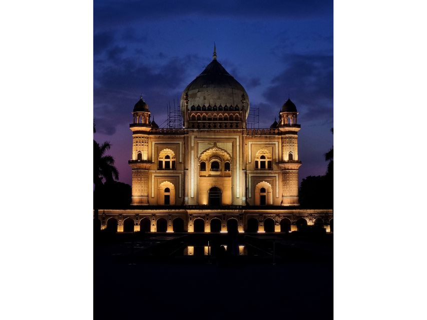 New Delhi: Guided Night Photography & Heritage Tour of Delhi - Safdarjung Tomb under the lights: your first major frame